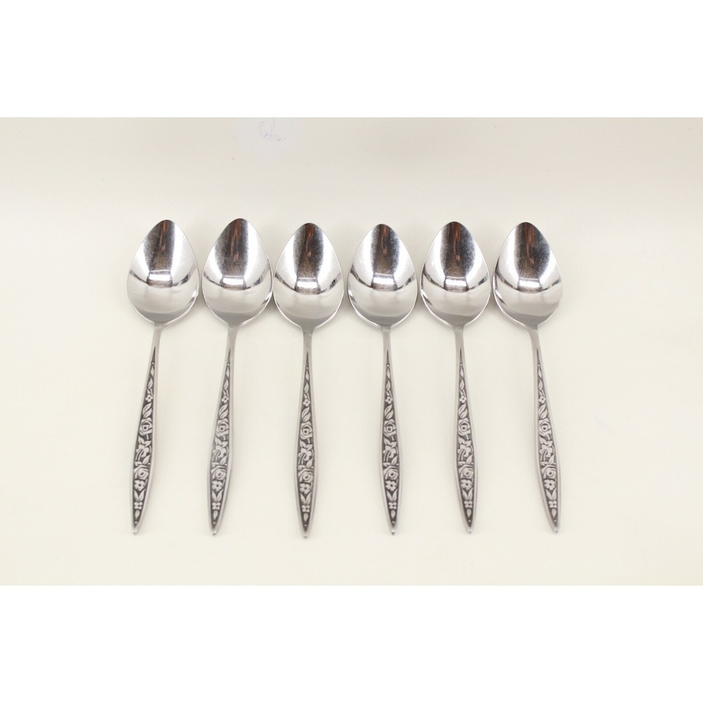EKCO Eterna SANTIAGO Custom Stainless Place/Oval Spoon‎ Set Of 6 Vintage 7 1/4"